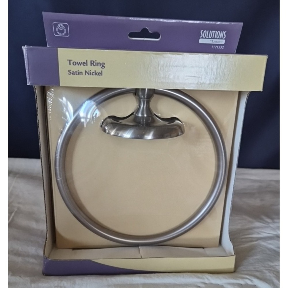 Towel Ring 6in Satin Nickel Liberty Hardware mounting hardware included